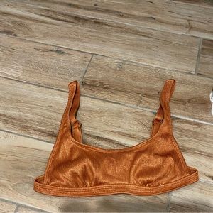 Xhilaration orange sparkle swim top